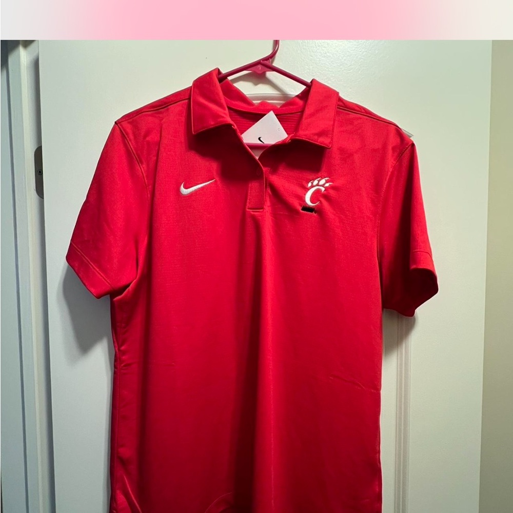 Nike University of Cincinnati Red Polo with Embroidered Logo